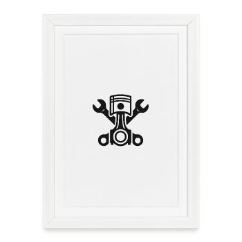 Piston and Wrench Art - Framed poster (27 × 37 cm) - white - Front