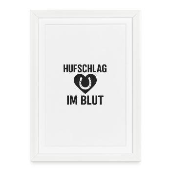 Hoof Beat in the Blood, Horse, Equestrian Sport - Framed poster (27 × 37 cm) - white - Front