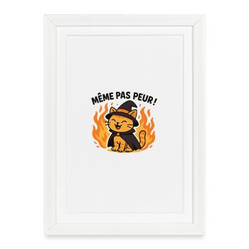 Witch Cat Flame Halloween - Framed poster (27 × 37 cm) - white - Front