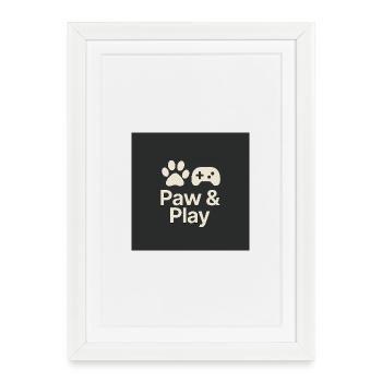 Paw & Play - Framed poster (27 × 37 cm) - white - Front