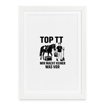 Tournament helper, horseback riding; Equestrian sports - Framed poster (27 × 37 cm) - white - Front
