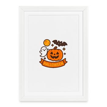 Bannière d’Halloween Pumpkin Face - Affiche encadrée (27 × 37 cm) - blanc - Devant