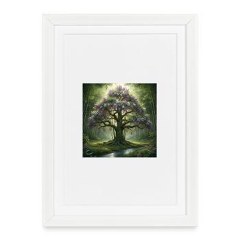Forest tree with lilac blossoms - Framed poster (27 × 37 cm) - white - Front