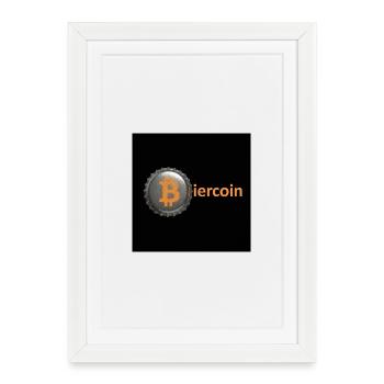 Bouchon de bouteille Biercoin Bitcoin - Affiche encadrée (27 × 37 cm) - blanc - Devant