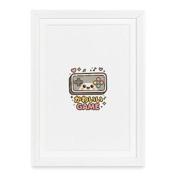 Kawaii Game Controller Illustration - Framed poster (27 × 37 cm) - white - Front