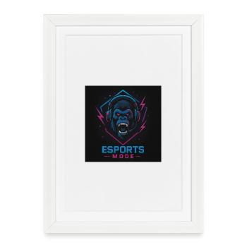 Esports Gorilla Neon Mode - Framed poster (27 × 37 cm) - white - Front