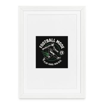 Fußballmodus Kick – Spielhart Gewinnen - Gerahmtes Poster (27 × 37 cm) - Weiß - Vorne