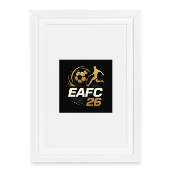 Coup de pied de football doré 26 - Affiche encadrée (27 × 37 cm) - blanc - Devant