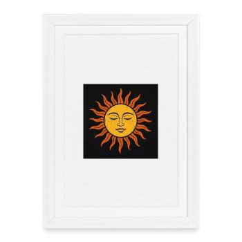Face du Soleil - Affiche encadrée (27 × 37 cm) - blanc - Devant