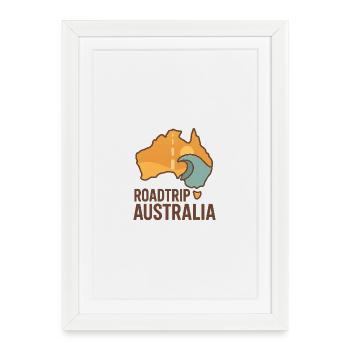 Road Trip Australia – Adventure Travel Shirt - Framed poster (27 × 37 cm) - white - Front