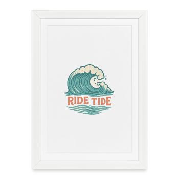 Ride Tide – Surf Wave Design - Framed poster (27 × 37 cm) - white - Front