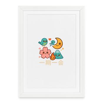 Kawaii一期一会 Motif Collection - Framed poster (27 × 37 cm) - white - Front
