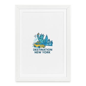 Destination New York - Affiche encadrée (27 × 37 cm) - blanc - Devant