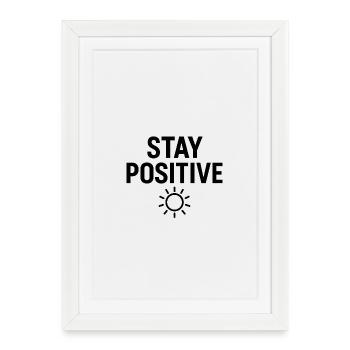 Restez positif Rayon de soleil - Affiche encadrée (27 × 37 cm) - blanc - Devant