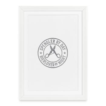 Barbier Lover Jour Nuit Phoque - Affiche encadrée (27 × 37 cm) - blanc - Devant