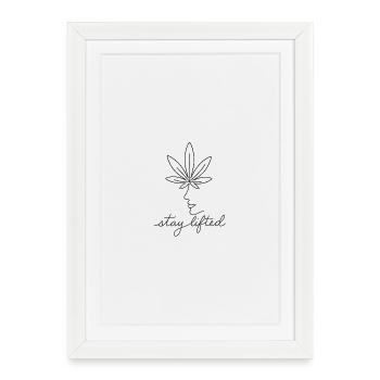 Rester levé feuille portrait - Affiche encadrée (27 × 37 cm) - blanc - Devant
