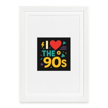 I Love The 90s Neon Retro - Framed poster (27 × 37 cm) - white - Front