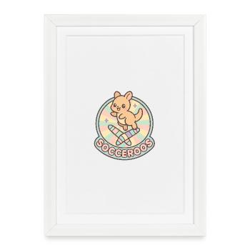 Kawaii Socceroos Australia Football T-Shirt - Framed poster (27 × 37 cm) - white - Front