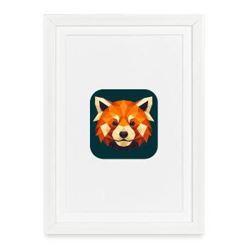 Red Panda Head Low Poly - Framed poster (27 × 37 cm) - white - Front
