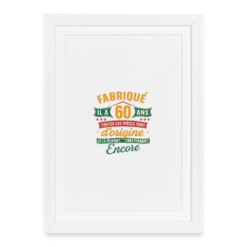 60 Jahre originelles, humorvolles Jubiläumsgeschenk - Gerahmtes Poster (27 × 37 cm) - Weiß - Vorne