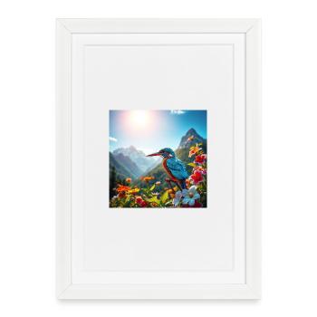 King fishermen in the flower paradise - Framed poster (27 × 37 cm) - white - Front