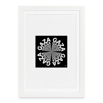 Hypnotic Typographic Spiral - Framed poster (27 × 37 cm) - white - Front