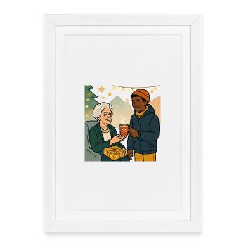 Grandma Karin with her grandson - Framed poster (27 × 37 cm) - white - Front