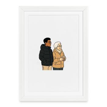 Grandma Karin with her grandson - Framed poster (27 × 37 cm) - white - Front