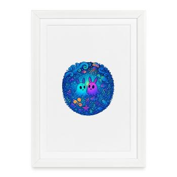Underwater Friends: Glowing Ghosts - Framed poster (27 × 37 cm) - white - Front