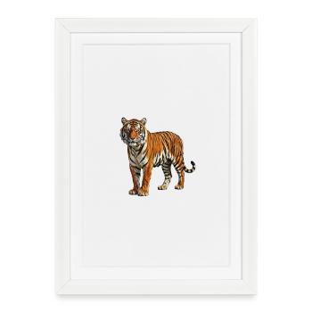 Portrait de tigre dans le style aquarelle - Affiche encadrée (27 × 37 cm) - blanc - Devant