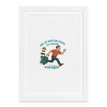 Flight to travel - Framed poster (27 × 37 cm) - white - Front