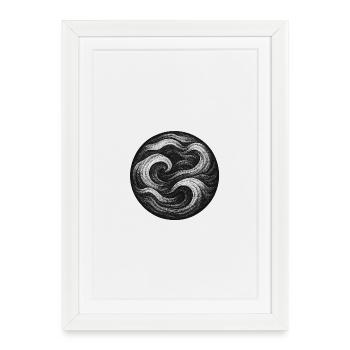 Tourbillon Noir et Blanc - Affiche encadrée (27 × 37 cm) - blanc - Devant