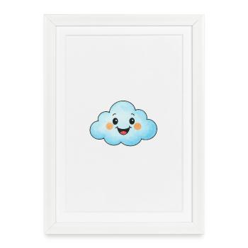 Cute Cartoon Cloud – Funny Kids & Adults - Framed poster (27 × 37 cm) - white - Front