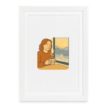 Windows Early Morning Heat - Framed poster (27 × 37 cm) - white - Front