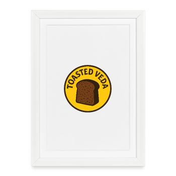 Toasted Veda Bread Badge - Framed poster (27 × 37 cm) - white - Front