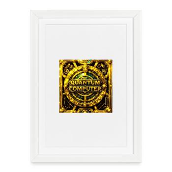 Golden Quantum Computer Emblem - Framed poster (27 × 37 cm) - white - Front