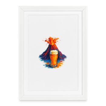 Vulkan Beer Art Watercolors - Framed poster (27 × 37 cm) - white - Front