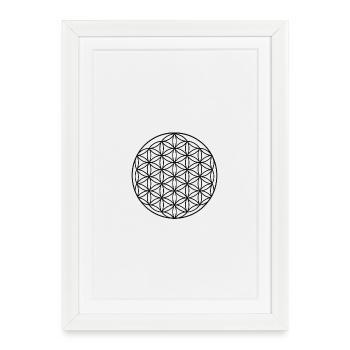 Conception de cercle de fleur de vie - Affiche encadrée (27 × 37 cm) - blanc - Devant