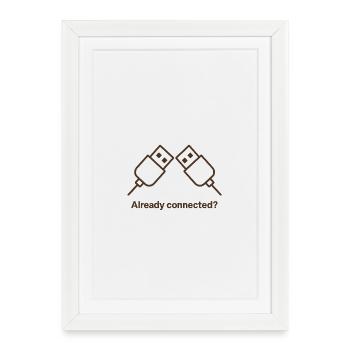 Déjà connecté - Affiche encadrée (27 × 37 cm) - blanc - Devant