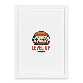 Level Up Retro Controller Graphics - Framed poster (27 × 37 cm) - white - Front