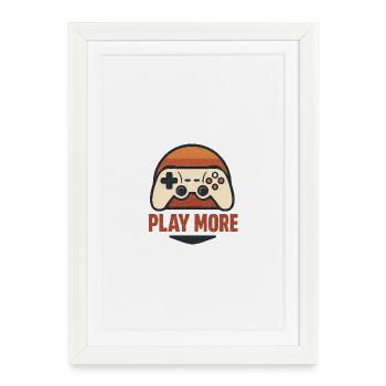 Motif de manette rétro - Affiche encadrée (27 × 37 cm) - blanc - Devant