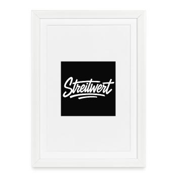 Logo Contested Script Noir - Affiche encadrée (27 × 37 cm) - blanc - Devant