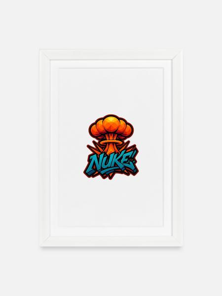 NUKE! - Graffiti Explosion | exclusive Design - Framed poster (27 × 37 cm) - white
