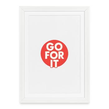 Faute de frappe Go For It - Affiche encadrée (27 × 37 cm) - blanc - Devant