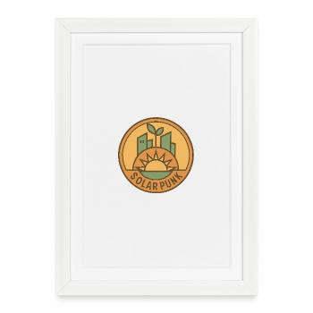 Solar Punk Emblem Sun City Seedling - Framed poster (27 × 37 cm) - white - Front