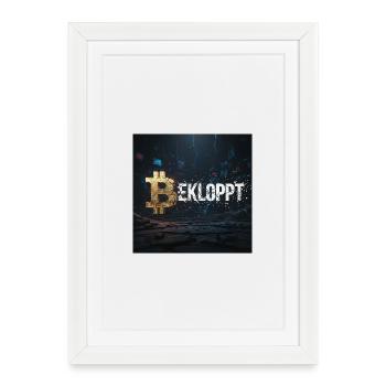 Bitcoin Explosion Crypto Chaos - Framed poster (27 × 37 cm) - white - Front