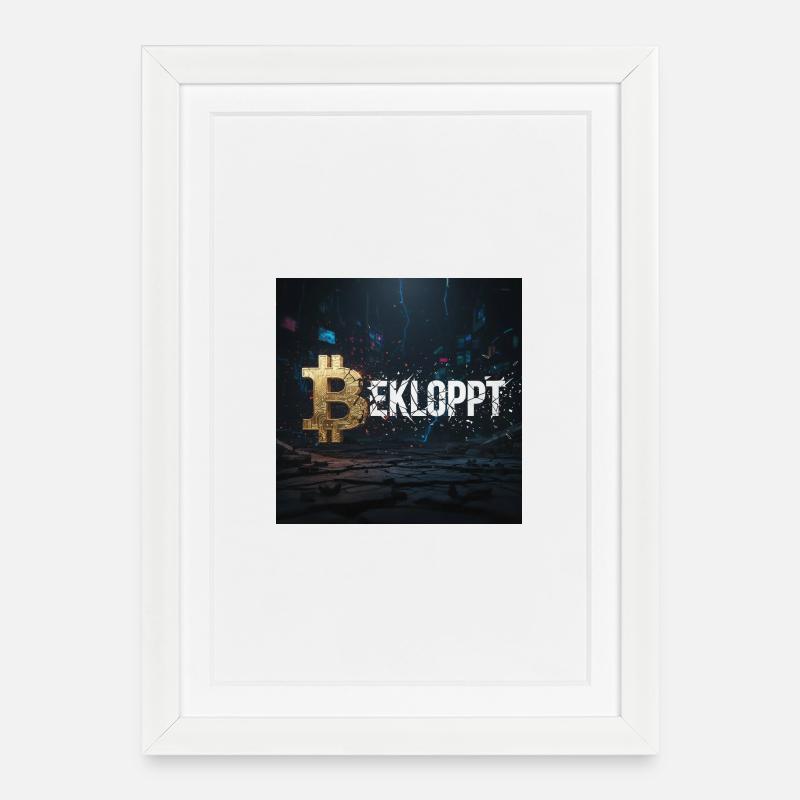 Bitcoin Explosion Crypto Chaos - Framed poster (27 × 37 cm) - white