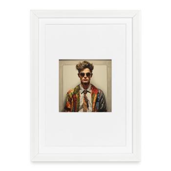 Patchwork Rebel Jacket - Framed poster (27 × 37 cm) - white - Front