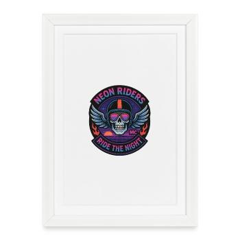 Neon Riders MC Skull - Framed poster (27 × 37 cm) - white - Front