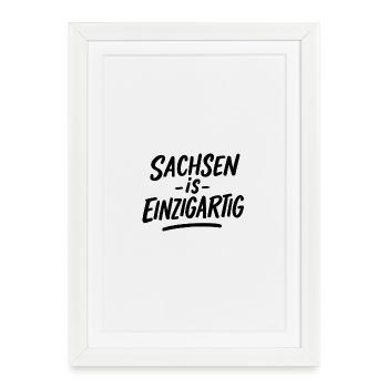 Sachsen_is_Einzigartig - Framed poster (27 × 37 cm) - white - Front